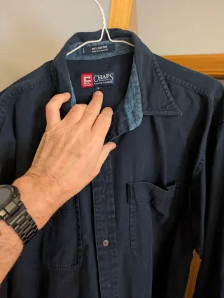 Camisa Chaps cuadros verde y negro