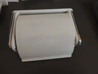 Portarrollos de baño blanco y plateado