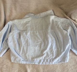 Camisa Zara Crop Manga Larga Azul Talla XS