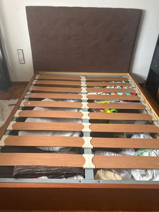 Cama Canapé Matrimonio Madera + cabezal