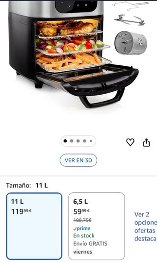 Freidora Princess 11L 1800W Multifunción