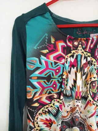 Vestido Sidecar Talla M Estampado Étnico