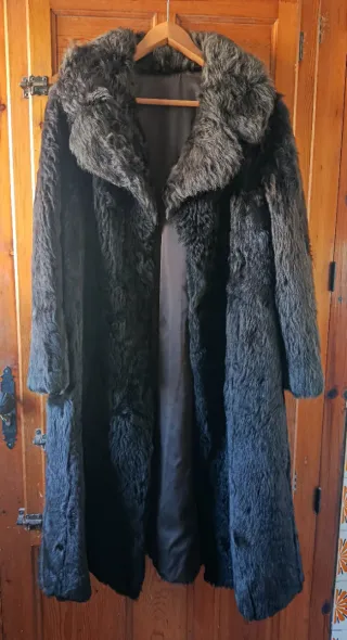 Abrigo vintage de piel natura astracán marrón