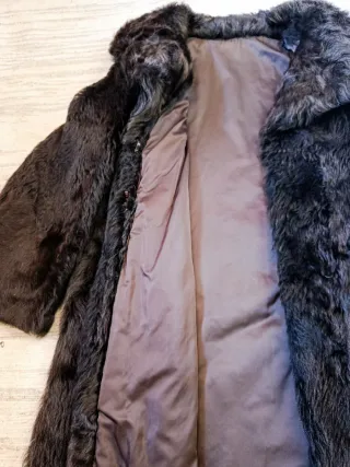 Abrigo vintage de piel natura astracán marrón