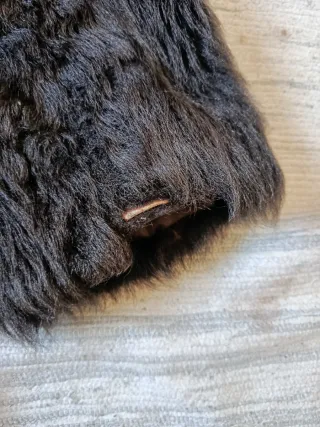 Abrigo vintage de piel natura astracán marrón