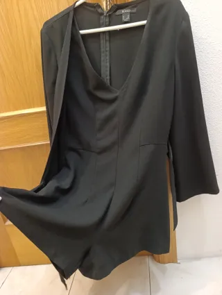 Mono corto negro Blanco Talla S