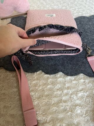 Bolso para tablet/libro rosa con flores