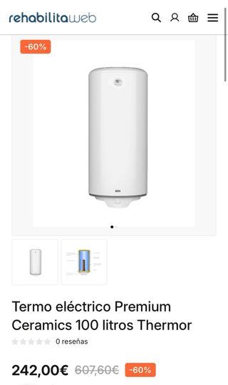 Termo eléctrico blanco