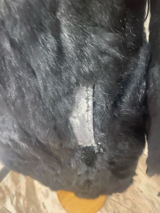 Abrigo Piel Conejo Negro Talla S.