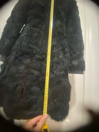Abrigo Piel Conejo Negro Talla S.