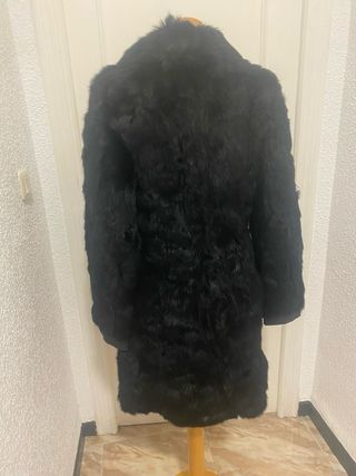 Abrigo Piel Conejo Negro Talla S.