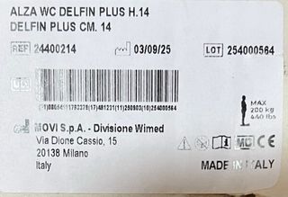 Rialzo WC Delfin con fissaggi laterali 14 cm nuovo