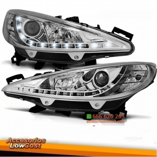 FAROS LUZ DIURNA  LED 207, 06-12, FONDO CROMO
