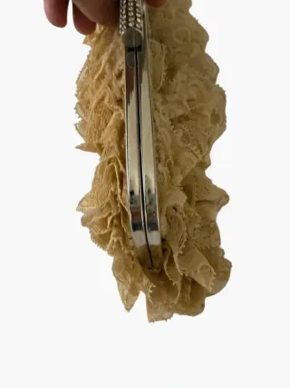 Clutch Fiesta Encaje Camel Cristales