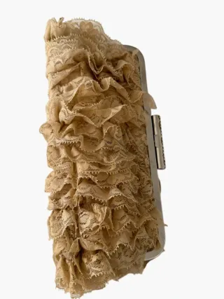 Clutch Fiesta Encaje Camel Cristales