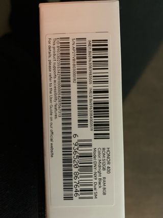 Honor 400 RGM 512 GB. RAM 8GB COLOR NEGRO /