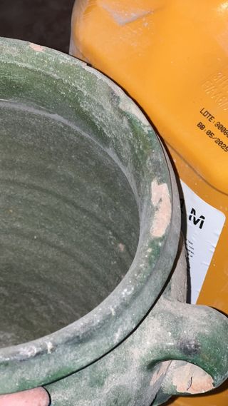 Orza antigua de barro vidriado s. XIX/XX