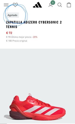 Zapatillas pádel Adizero Cybersonic 2 Nuevas T45