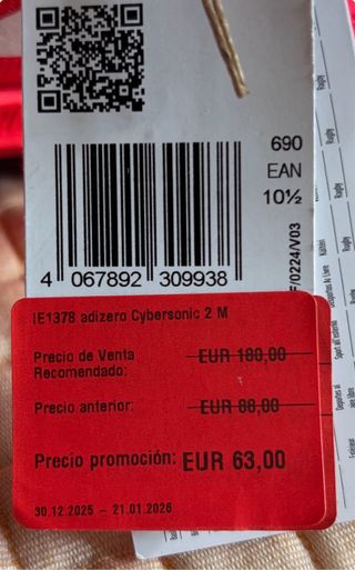 Zapatillas pádel Adizero Cybersonic 2 Nuevas T45