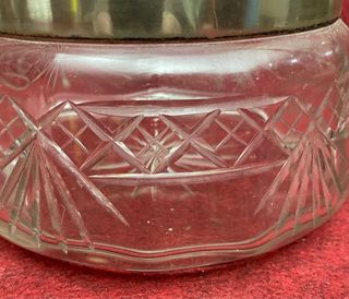 Centro de mesa cristal y plata antiguo