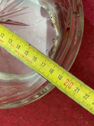 Centro de mesa cristal y plata antiguo