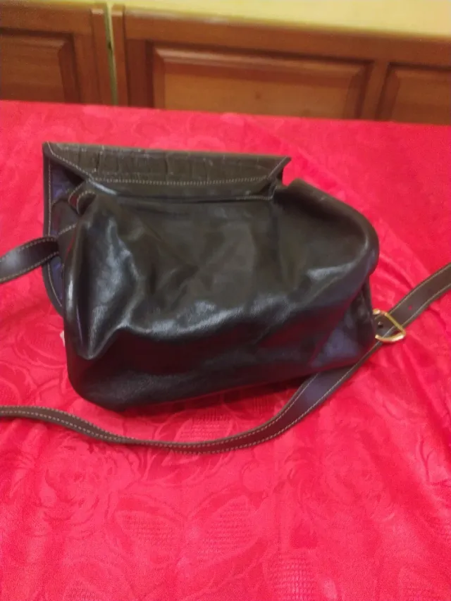 Borsa tracolla pelle nera vintage