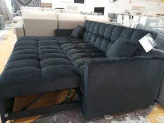 Sofá Cama Negro Terciopelo