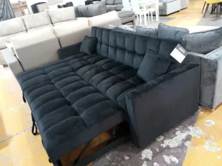 Sofá Cama Negro Terciopelo