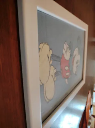 Marco con dibujo de Mickey Mouse en tela