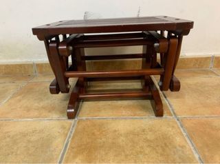 Sillón balancín reclinable de madera