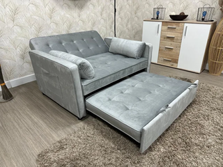 Sofá Cama Gris - 2 Plazas- ENVIO GRATIS- 132cm