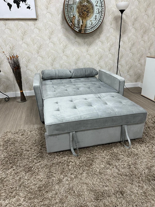 Sofá Cama Gris - 2 Plazas- ENVIO GRATIS- 132cm