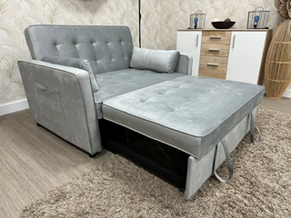 Sofá Cama Gris - 2 Plazas- ENVIO GRATIS- 132cm