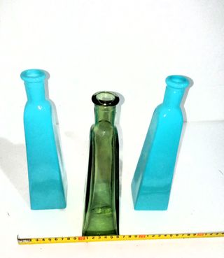 Set di 3 bottiglie decorative colorate