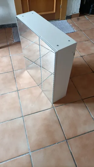 Armario de baño cristal y madera