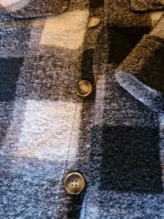 Abrigo paño cuadros talla única