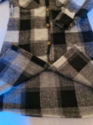 Abrigo paño cuadros talla única