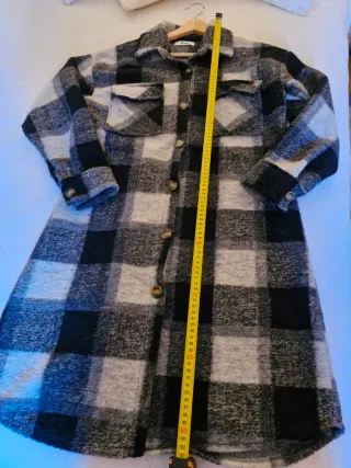 Abrigo paño cuadros talla única