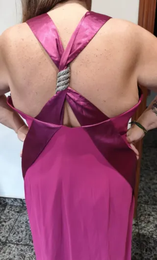 Vestido largo buganvilla con pedrería
