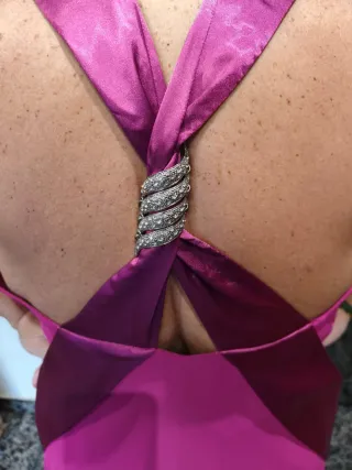 Vestido largo buganvilla con pedrería