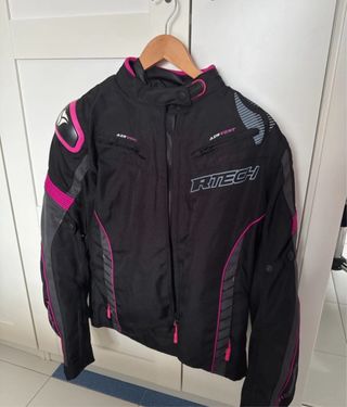 Chaqueta Moto Mujer Rtech Negra y Rosa