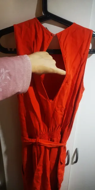 Mono largo rojo mujer