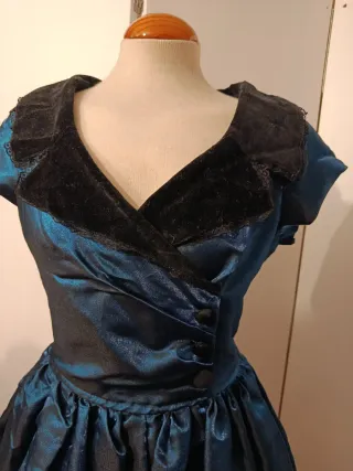 Vestido vintage fiesta azul y negro