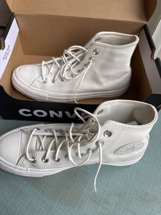 Converse Piel Blancas Talla 39 Nuevas