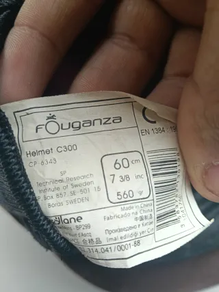 Casco equitación marrón 60cm