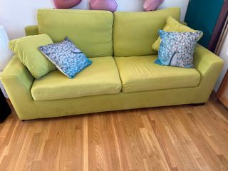 Sofá cama verde tela