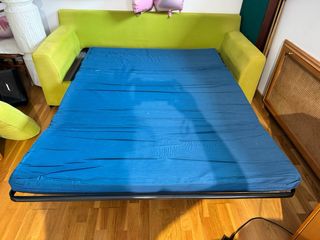 Sofá cama verde tela