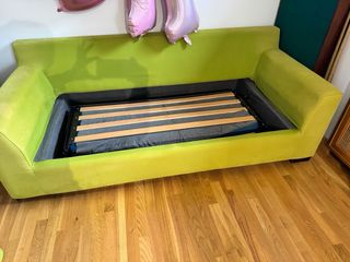 Sofá cama verde tela