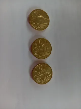 3 Monedas Euro: 50c Francia 1999, 50c 2000, 50c 01