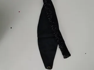 Cinturón y fular fiesta, terciopelo negro y plata